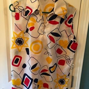 Miss Holly vintage top w/ graphic print.  Size 38